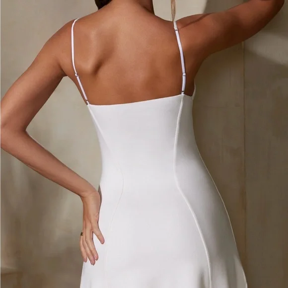 Oh Polly Triangle Cup Spaghetti Strap Mini Dress in White - Picture 2 of 5